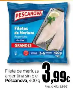 Unide Supermercados Pescanova filetes de merluza argentina sin piel grandes oferta