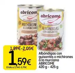 Dialprix Abricome albóndigas con guisantes o michirones a la murciana oferta