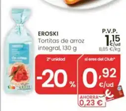Eroski eroski tortitas de arroz integral oferta