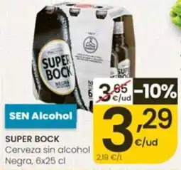 Eroski Super Bock Cerveza sin alcohol Negra oferta