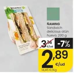Eroski Ñaming sandwich delicioso atún huevo oferta