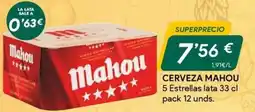 Masymas Mahou cerveza 5 estrellas oferta