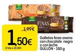 Dialprix Gullon galletas finas avena con chocolate negro o con leche oferta