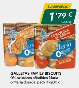 Masymas Family biscuits 0% azúcares añadidos María o María dorada oferta