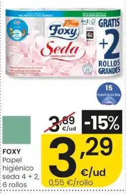 Eroski Foxy papel higiénico seda oferta