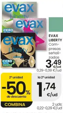 Eroski evax liberty compresas señalizadas oferta