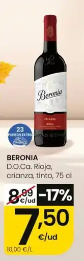 Eroski Beronia D.O.Ca. Rioja, crianza, tinto oferta