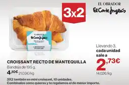 Hipercor El obrador croissant recto de mantequilla oferta