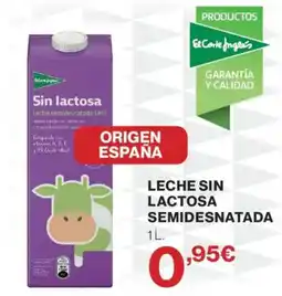 Hipercor El Corte Inglés leche sin lactosa semidesnatada oferta