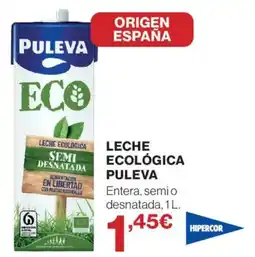 Hipercor Puleva leche ecológica semi desnatada oferta