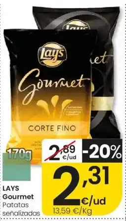 Eroski Lays Gourmet Patatas señalizadas oferta