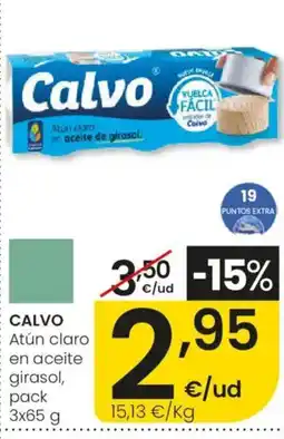 Eroski Calvo atún claro en aceite girasol oferta