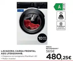 Hipercor AEG lavadora carga frontal LFE6G54H4B oferta