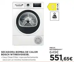 Hipercor Bosch secadora bomba de calor WTR85V00ESB oferta