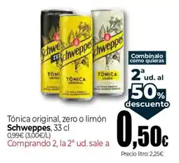 Unide Supermercados Schweppes Tónica original, zero o limón oferta
