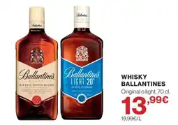 Hipercor Ballantines whisky original o light oferta