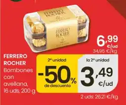 Eroski Ferrero Rocher bombones con avellana oferta
