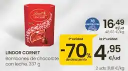Eroski Lindt Lindor cornet oferta