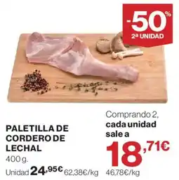 Hipercor Paletilla de cordero de lechal oferta