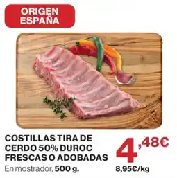 Hipercor Costillas tira de cerdo 50% duroc oferta
