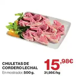 Hipercor Chuletas de cordero lechal oferta