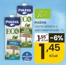 Eroski Puleva leche entera o semidesnatada oferta