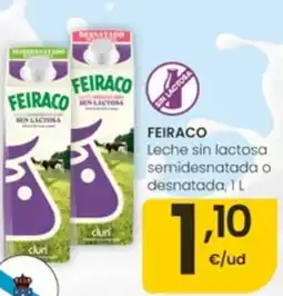 Eroski Feiraco leche sin lactosa semidesnatada o desnatada oferta