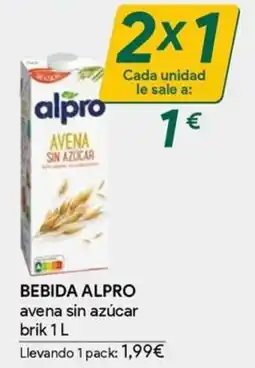 Masymas alpro bebida avena sin azúcar oferta