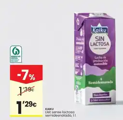 Caprabo Kaiku Llet sense lactosa semidesnatada oferta