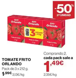 Hipercor Orlando tomate frito oferta