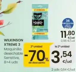 Eroski Wilkinson xtreme 3 maquinilla desechable sensitive oferta