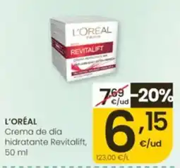 Eroski L'Oréal crema de día hidratante revitalift oferta