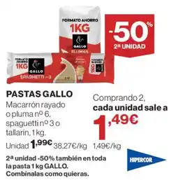 Hipercor Gallo pastas oferta