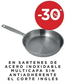 Hipercor el corte inglés sartenes de acero inoxidable multicapa sin antiadherente oferta