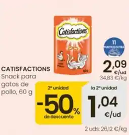 Eroski Catisfactions snack para gatos de pollo oferta