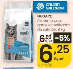 Eroski Nugape alimento para gatos esterilizados de salmón oferta