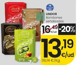 Eroski Lindt Lindor bombones señalizados oferta