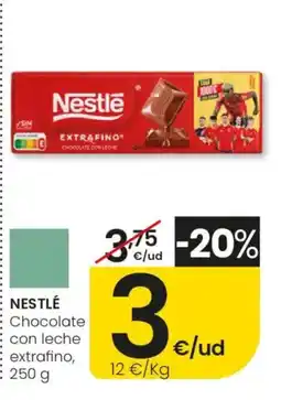 Eroski Nestlé chocolate con leche extrafino oferta