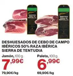 Hipercor Deshuesados de cebo de campo ibéricos 50% raza ibérica sierra de tentudia oferta