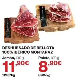 Hipercor Montaraz deshuesado de bellota 100% ibérico oferta