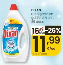 Eroski Dixan Detergente en gel Total 4 en 1 oferta
