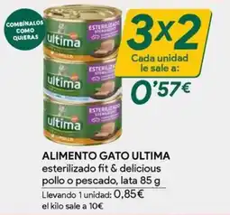 Masymas ultima alimento gato esterilizado fit & delicious pollo o pescado oferta