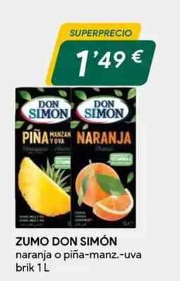 Masymas Zumo don simón naranja o piña-manz.-uva oferta