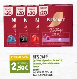 Dialprix Nescafé café en cápsulas ristretto, intenso, descafeinado o lungo oferta