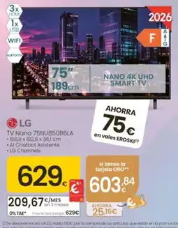 Eroski lg tv nano 75nu850b6la oferta