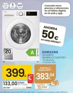 Eroski Samsung lavadora WW90CGC04DTEEC oferta