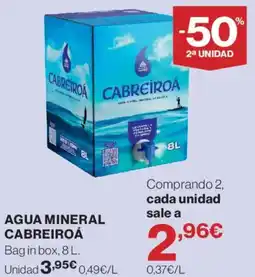 Hipercor Cabreiroá agua mineral oferta