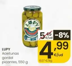 Eroski Lupy aceitunas gordal picantes oferta