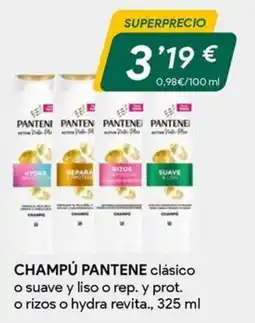 Masymas Champú pantene clásico o suave y liso o rep. y prot. o rizos o hydra revita oferta