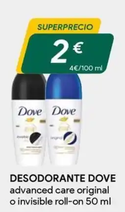 Masymas Dove desodorante dove advanced care original o invisible roll-on oferta